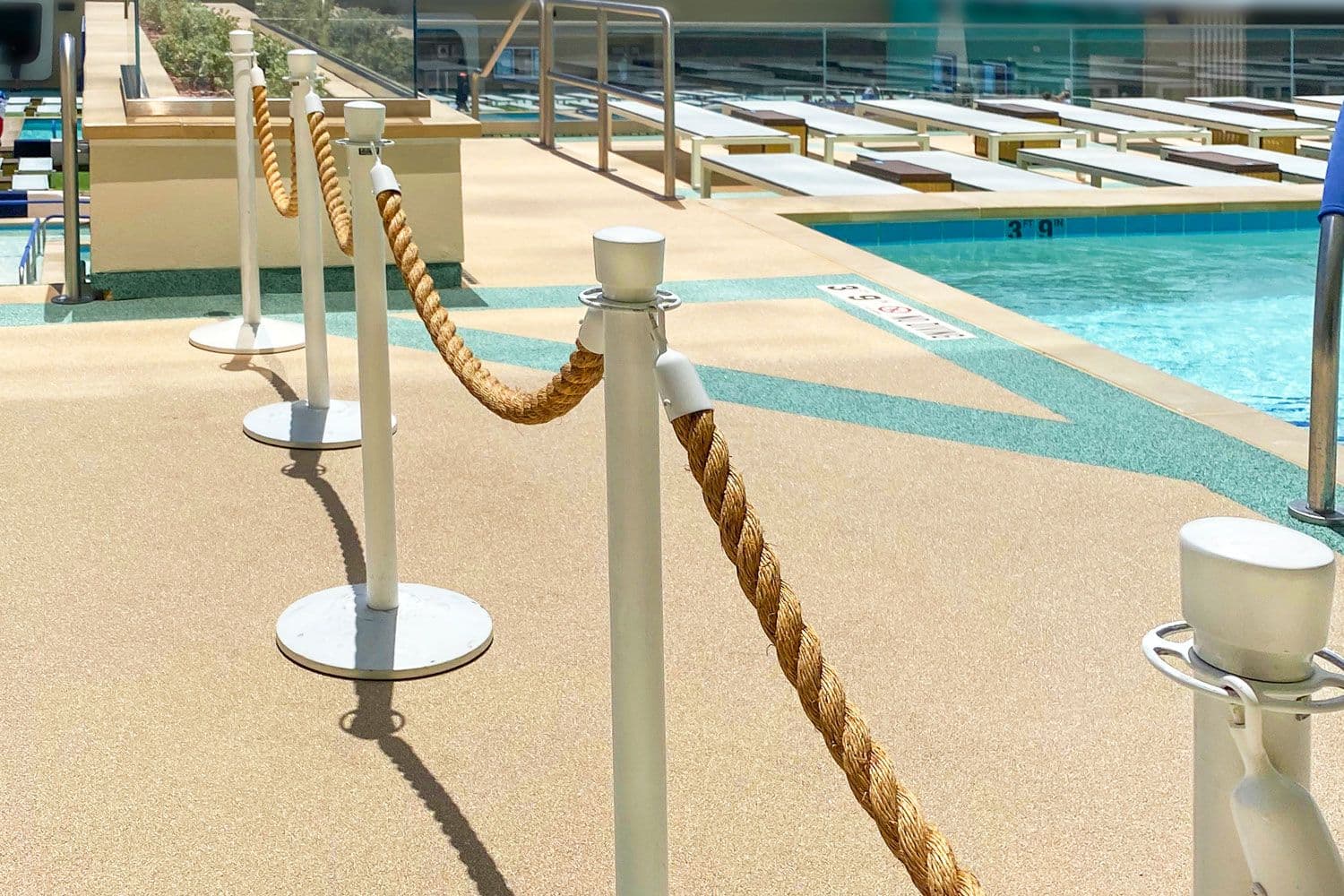 Circa Pool in Las Vegas with Lavi Traditional Post and Rope Stanchions