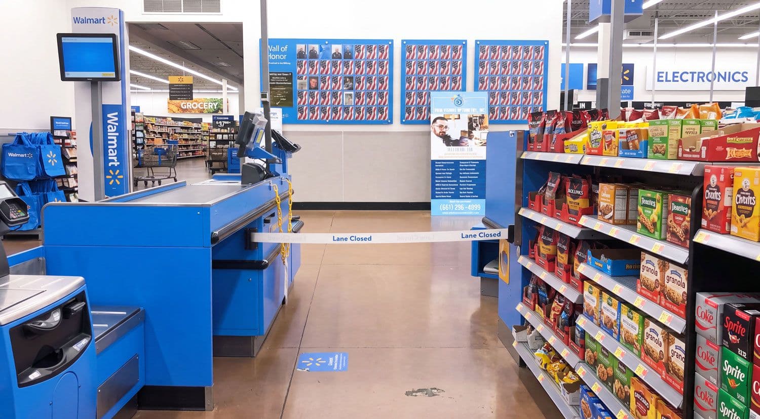 Retail lane closure retractable belt barrier
