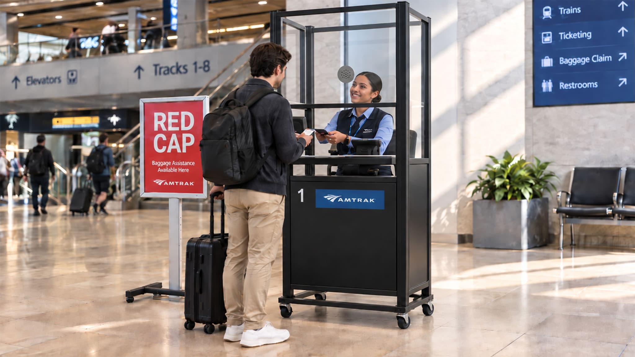 mobile kiosk amtrak