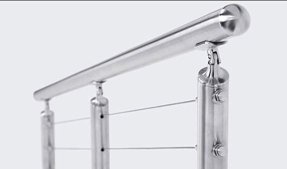 C.A.T. cable railing installation step 4, finished railing with excess cable cut and capped