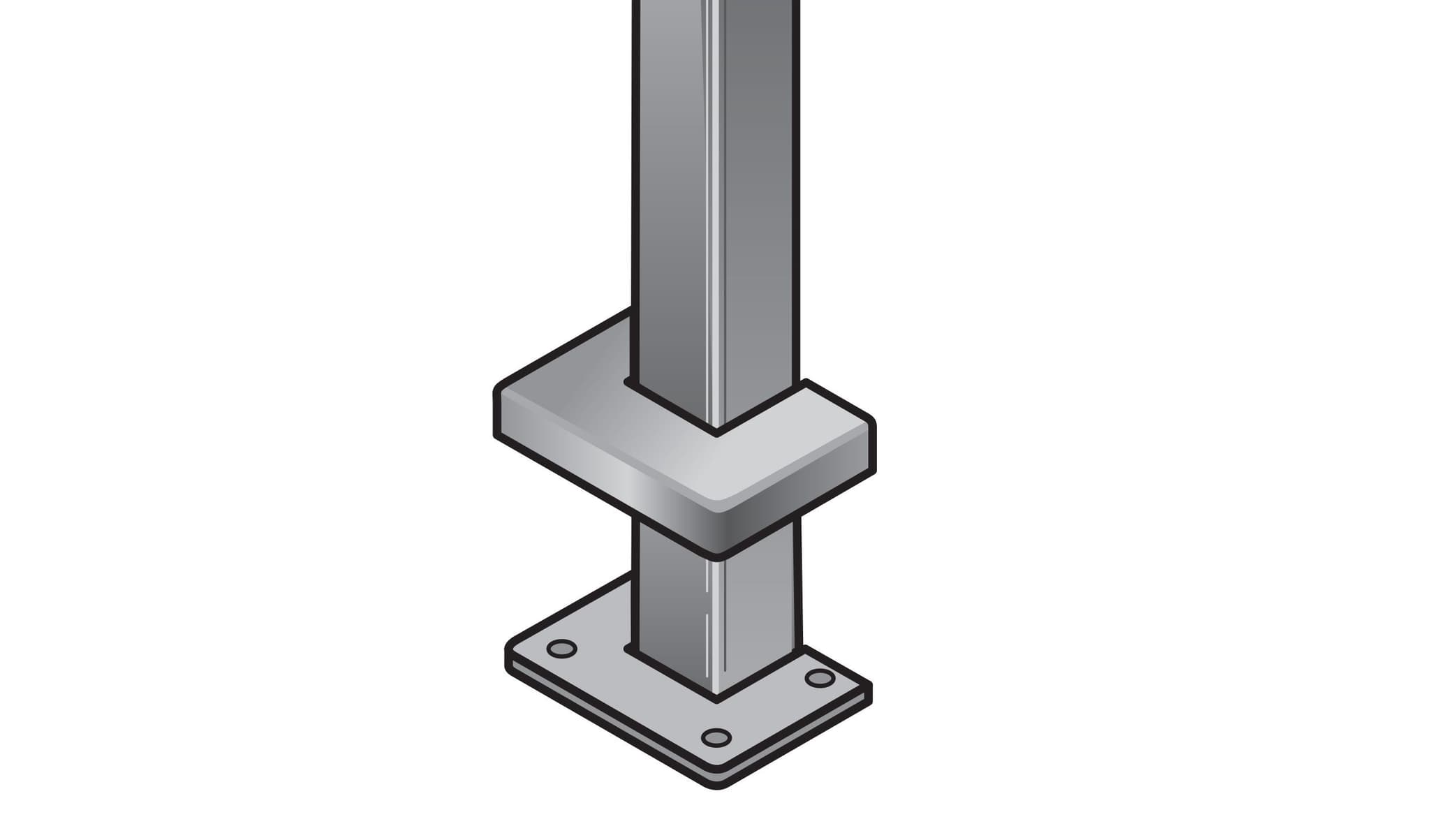 Partition Wall Post Cut Flange
