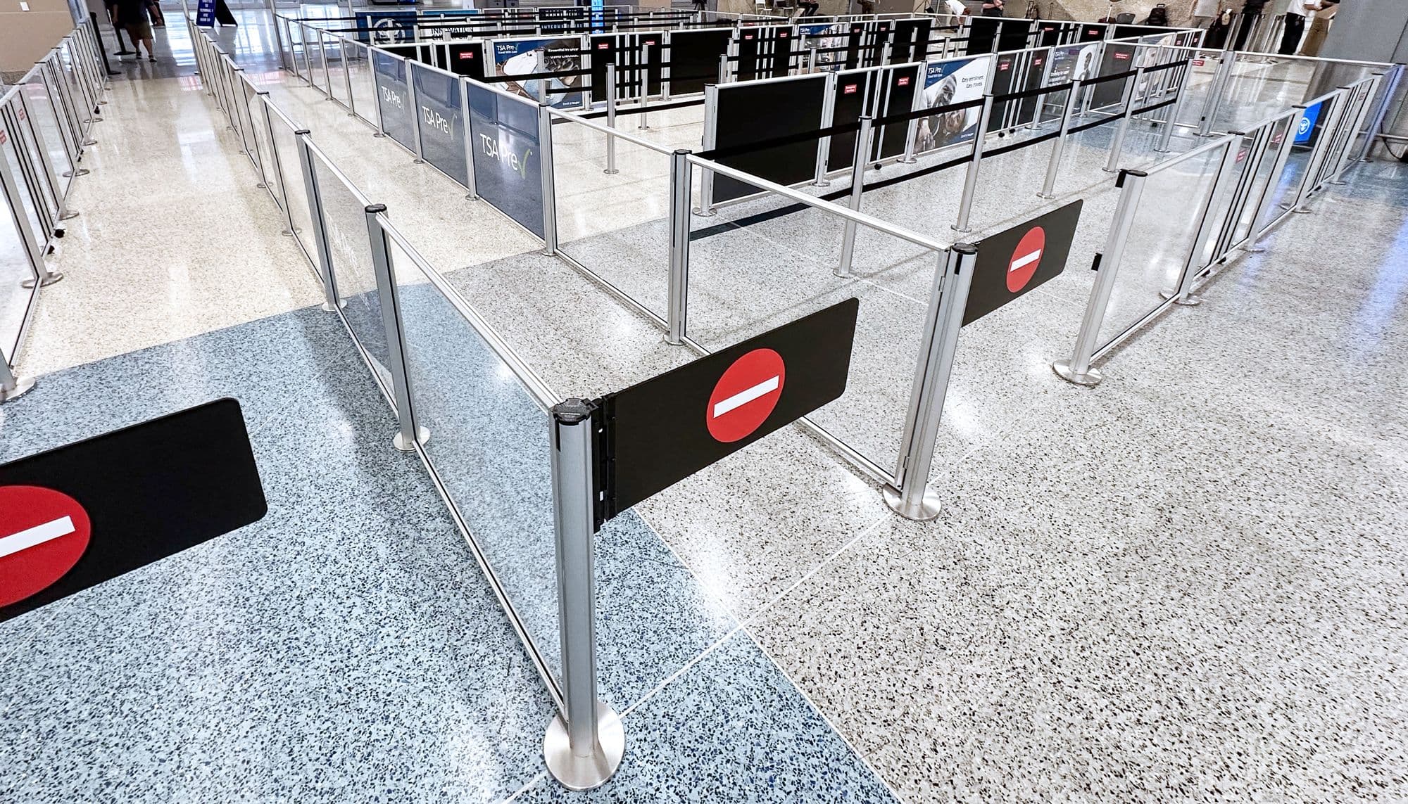 Stanchion Swing Gates at the TSA Innovation Checkpoint, Harry Reid International Airport, Las Vegas