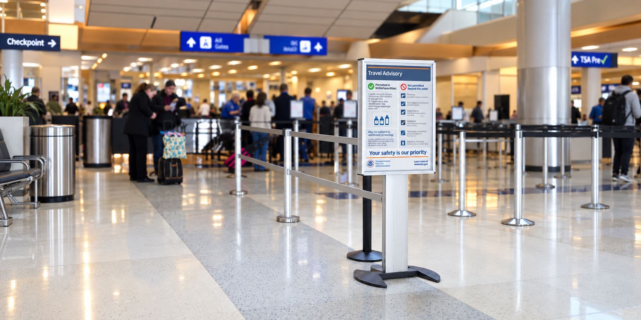 directrac sign stand airport tsa