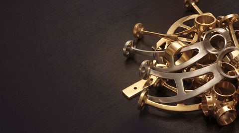Bar railing backets in brass and stainless steel