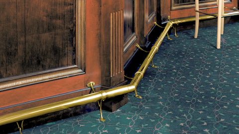 Brass bar foot rail