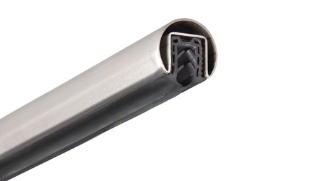 Glass cap rail and channel tubing