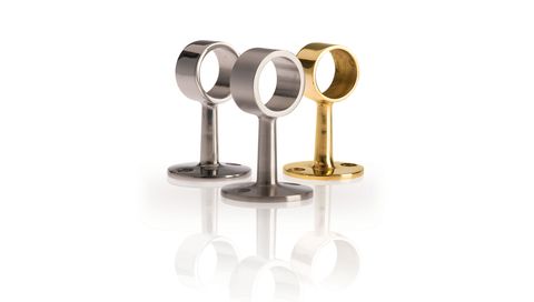 Short wall handrail brackets in brass and stainless steel